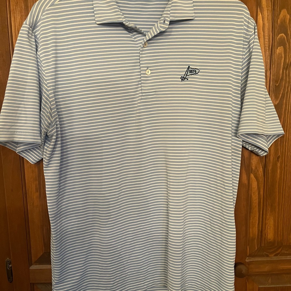 Peter Millar Sky Blue and White Polo